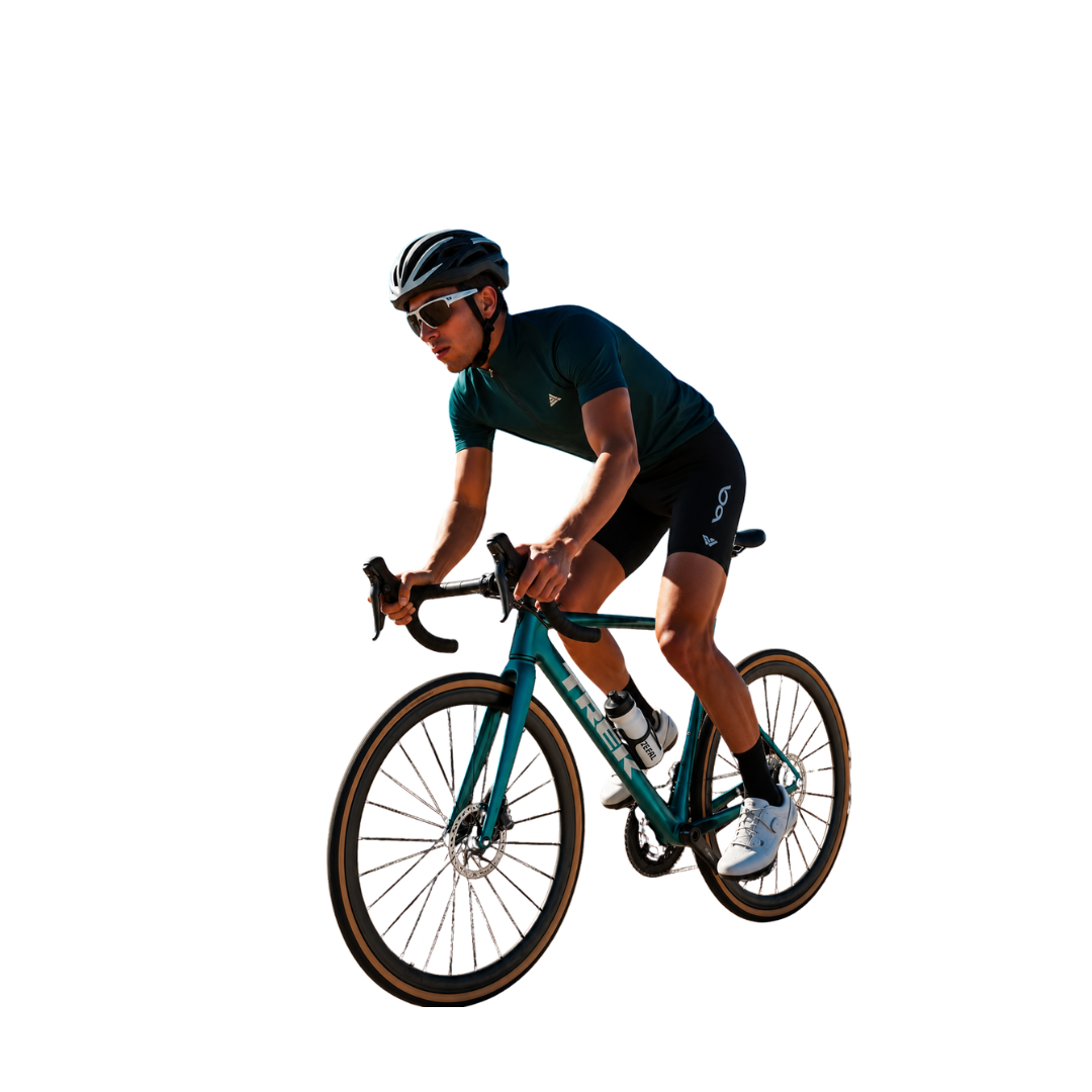 Cyclist riding Kamalia bicycle